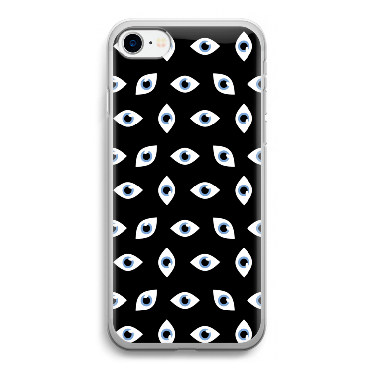 Eyes pattern: iPhone SE 2020 Transparant Hoesje