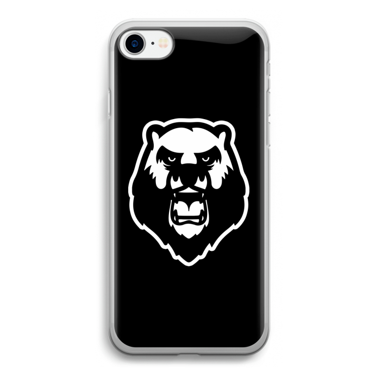 Angry Bear (black): iPhone SE 2020 Transparant Hoesje