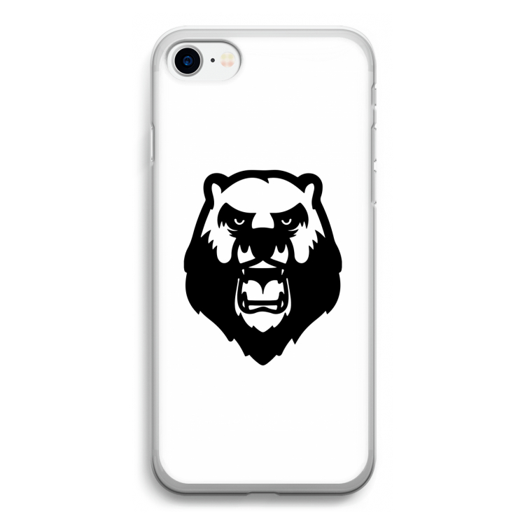 Angry Bear (white): iPhone SE 2020 Transparant Hoesje