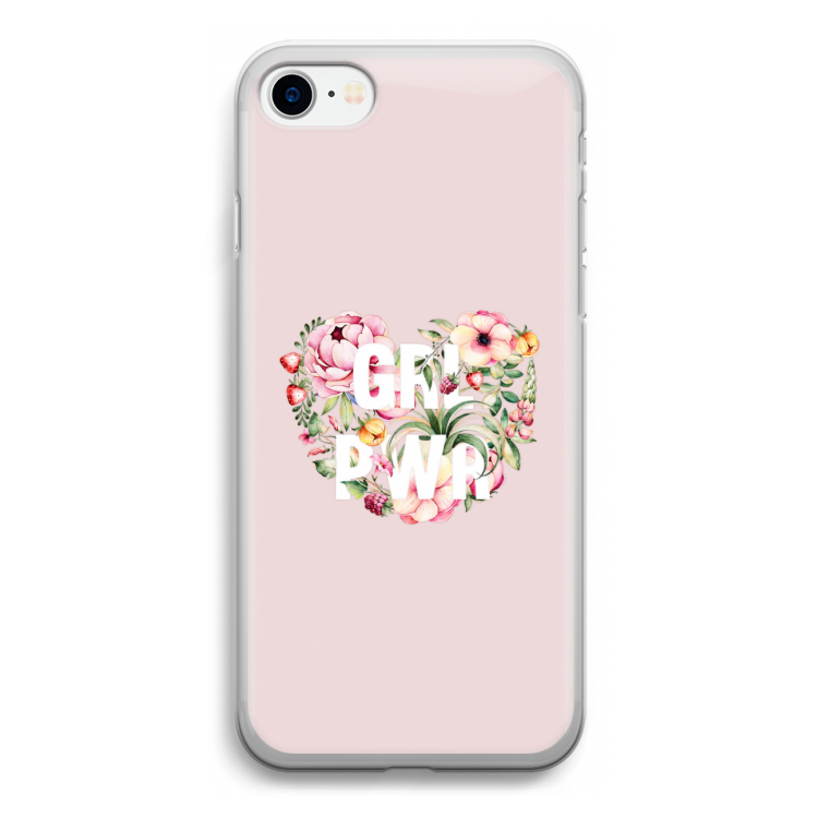 GRL PWR Flower: iPhone SE 2020 Transparant Hoesje