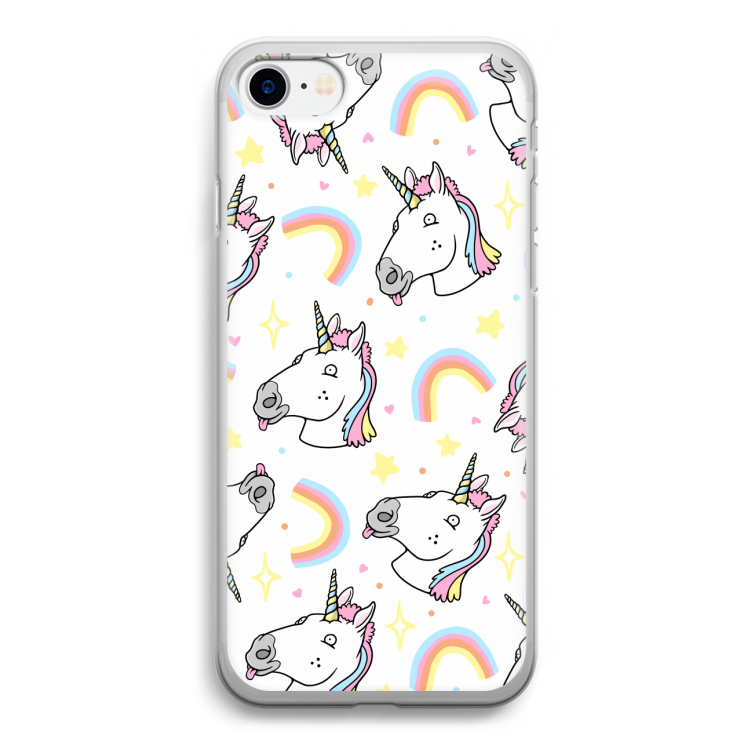 Rainbow Unicorn: iPhone SE 2020 Transparant Hoesje