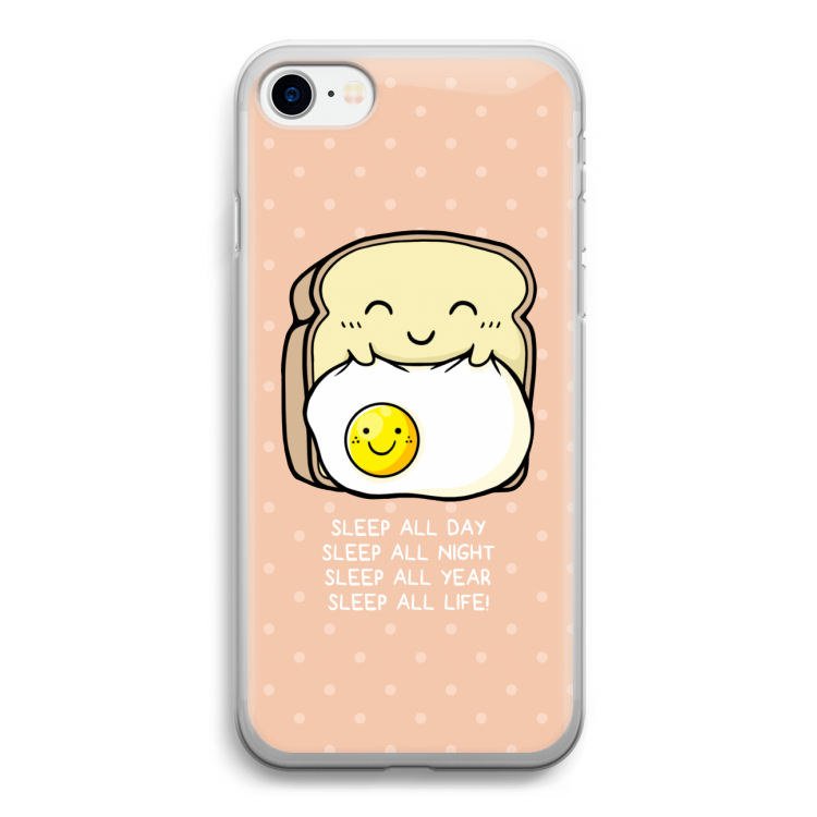 Sleep All Day: iPhone SE 2020 Transparant Hoesje