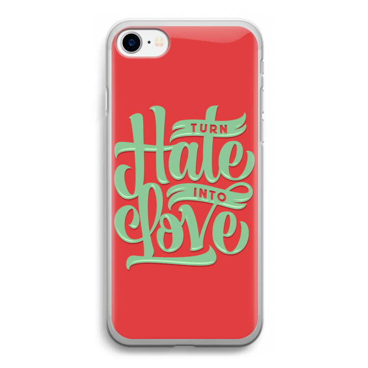 Turn hate into love: iPhone SE 2020 Transparant Hoesje