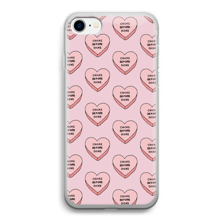 Chicks before dicks: iPhone SE 2020 Transparant Hoesje