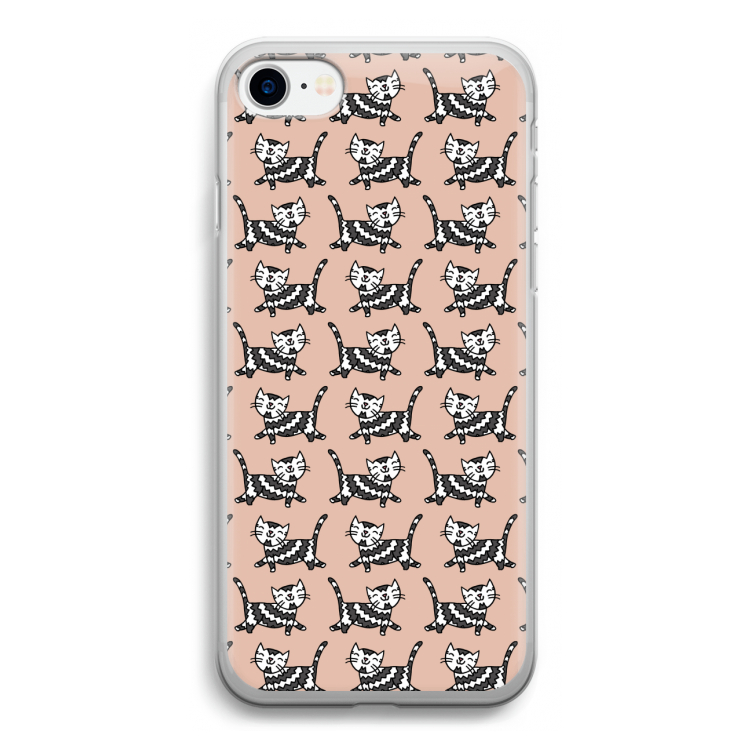 Zwarte poes: iPhone SE 2020 Transparant Hoesje