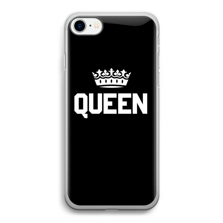 Queen zwart: iPhone SE 2020 Transparant Hoesje