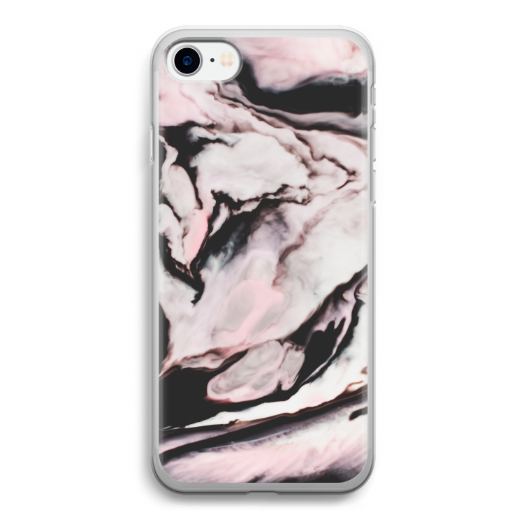 Roze stroom: iPhone SE 2020 Transparant Hoesje