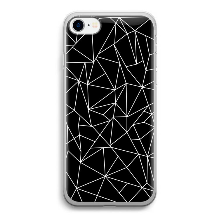 Geometrische lijnen wit: iPhone SE 2020 Transparant Hoesje