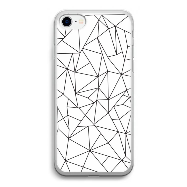 Geometrische lijnen zwart: iPhone SE 2020 Transparant Hoesje