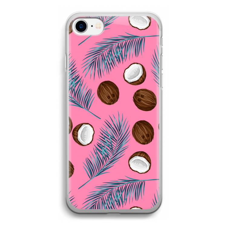 Kokosnoot roze: iPhone SE 2020 Transparant Hoesje