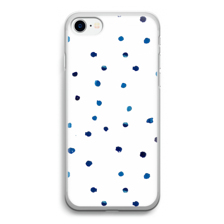 Blauwe stippen: iPhone SE 2020 Transparant Hoesje