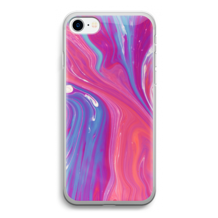 Paarse stroom: iPhone SE 2020 Transparant Hoesje