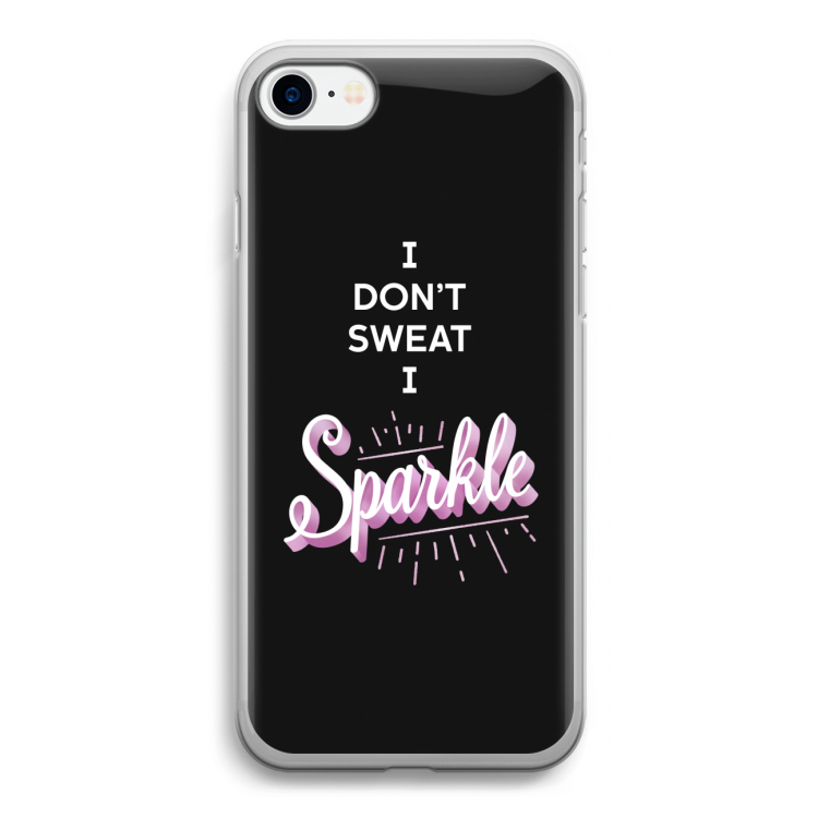 Sparkle quote: iPhone SE 2020 Transparant Hoesje