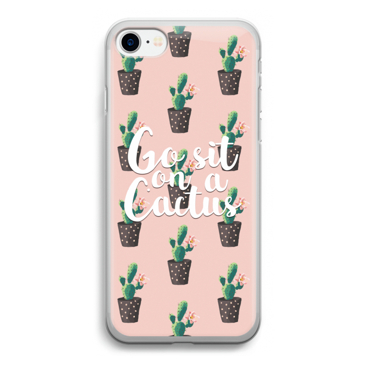 Cactus quote: iPhone SE 2020 Transparant Hoesje