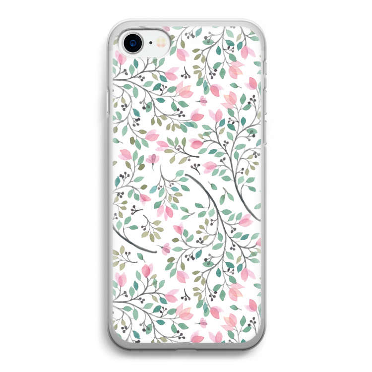 Sierlijke bloemen: iPhone SE 2020 Transparant Hoesje