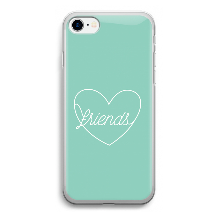 Friends heart pastel: iPhone SE 2020 Transparant Hoesje