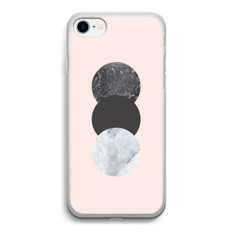 Marmeren cirkels: iPhone SE 2020 Transparant Hoesje