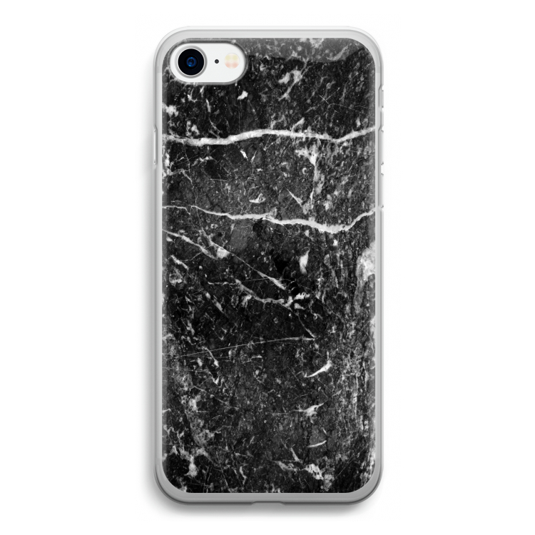 Zwart marmer: iPhone SE 2020 Transparant Hoesje