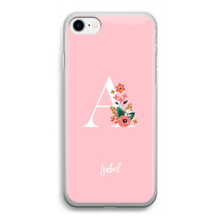 Pink Bouquet: iPhone SE 2020 Transparant Hoesje