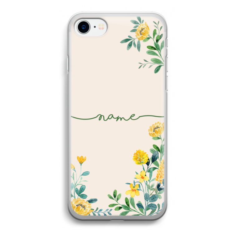 Gele bloemen: iPhone SE 2020 Transparant Hoesje