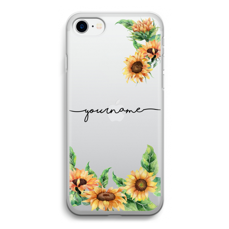Zonnebloemen: iPhone SE 2020 Transparant Hoesje