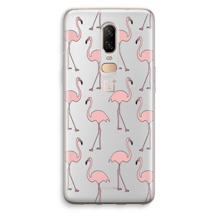 Anything Flamingoes: OnePlus 6 Transparant Hoesje