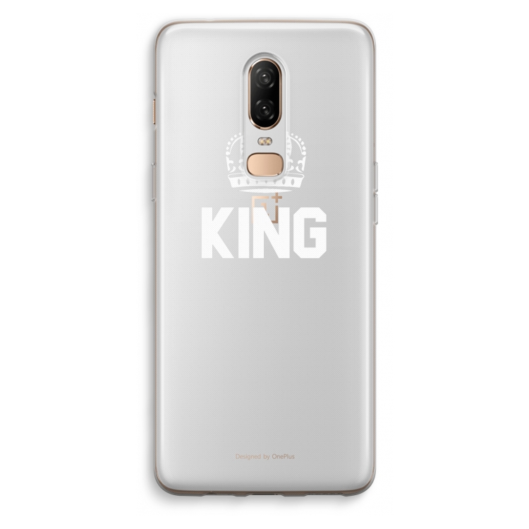King zwart: OnePlus 6 Transparant Hoesje