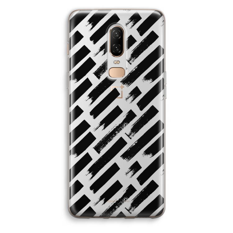 Zwarte vegen: OnePlus 6 Transparant Hoesje