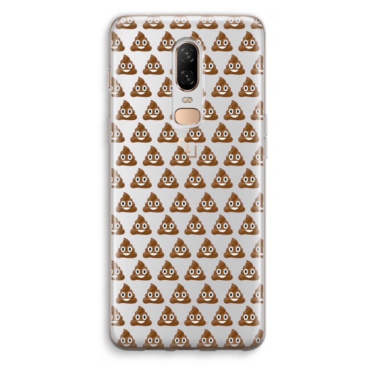 Poop emoji: OnePlus 6 Transparant Hoesje