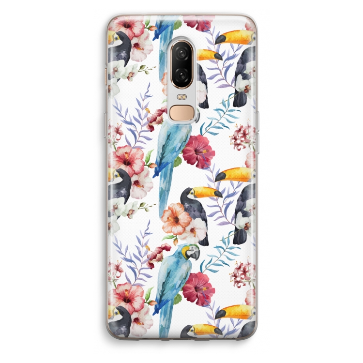 Bloemen tukan: OnePlus 6 Transparant Hoesje