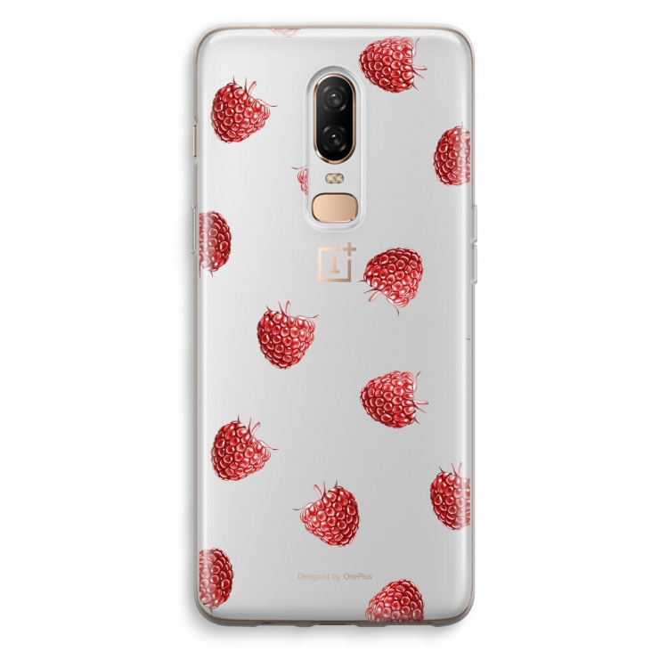 Framboosjes: OnePlus 6 Transparant Hoesje