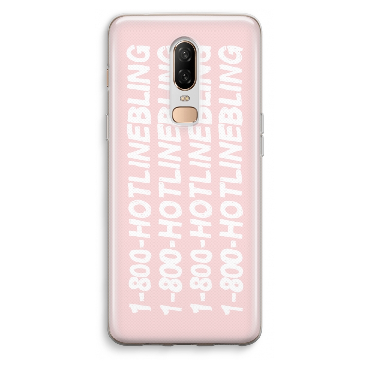 Hotline bling pink: OnePlus 6 Transparant Hoesje