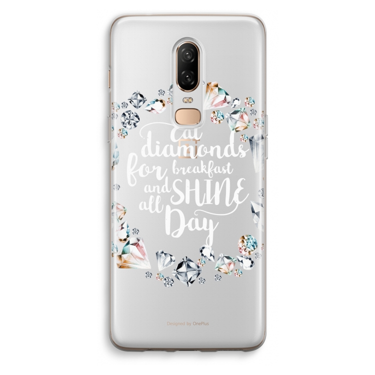 Diamonds: OnePlus 6 Transparant Hoesje