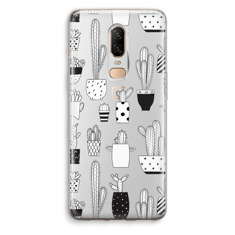 Cactusmotief: OnePlus 6 Transparant Hoesje