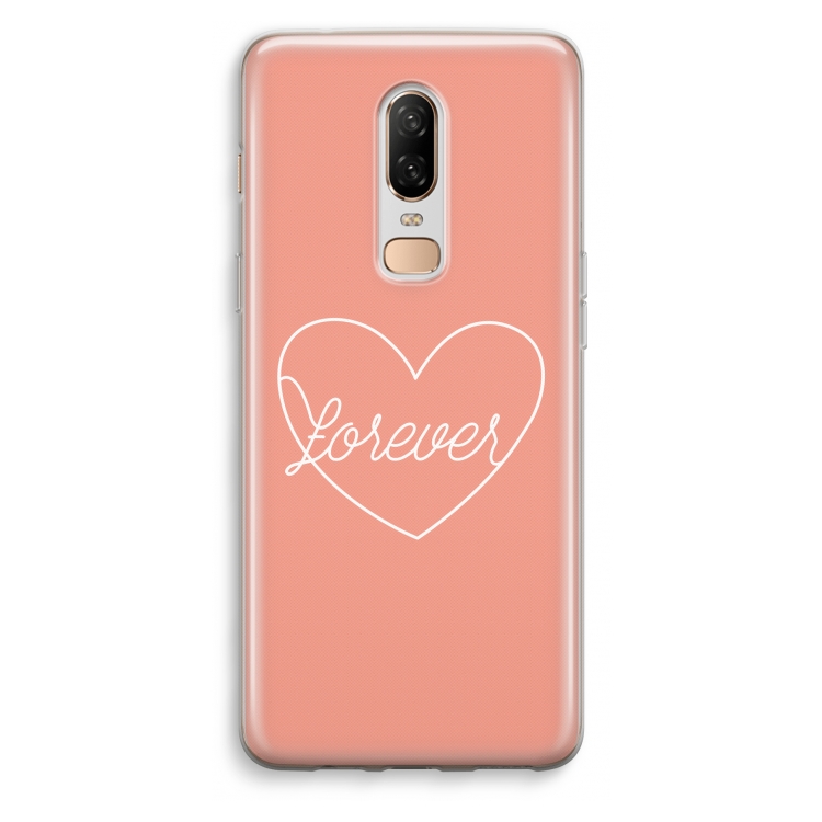 Forever heart: OnePlus 6 Transparant Hoesje