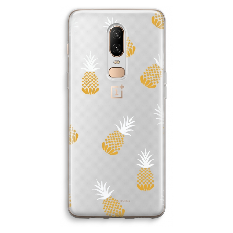 Ananasjes: OnePlus 6 Transparant Hoesje