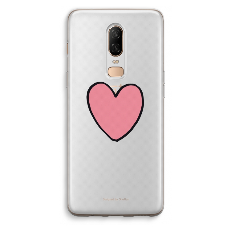 Hartje: OnePlus 6 Transparant Hoesje