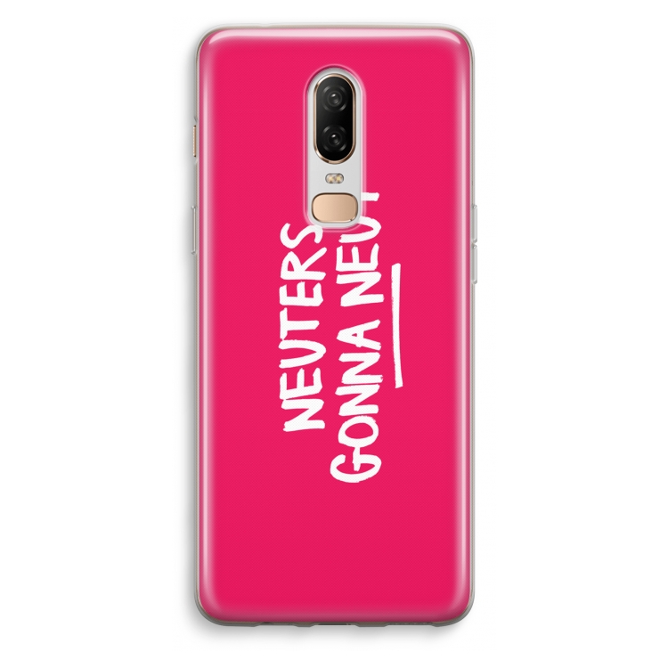 Neuters (roze): OnePlus 6 Transparant Hoesje