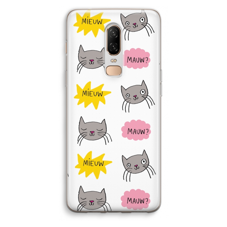 Meow: OnePlus 6 Transparant Hoesje