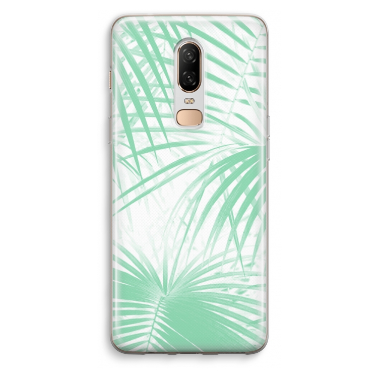 Palmbladeren: OnePlus 6 Transparant Hoesje