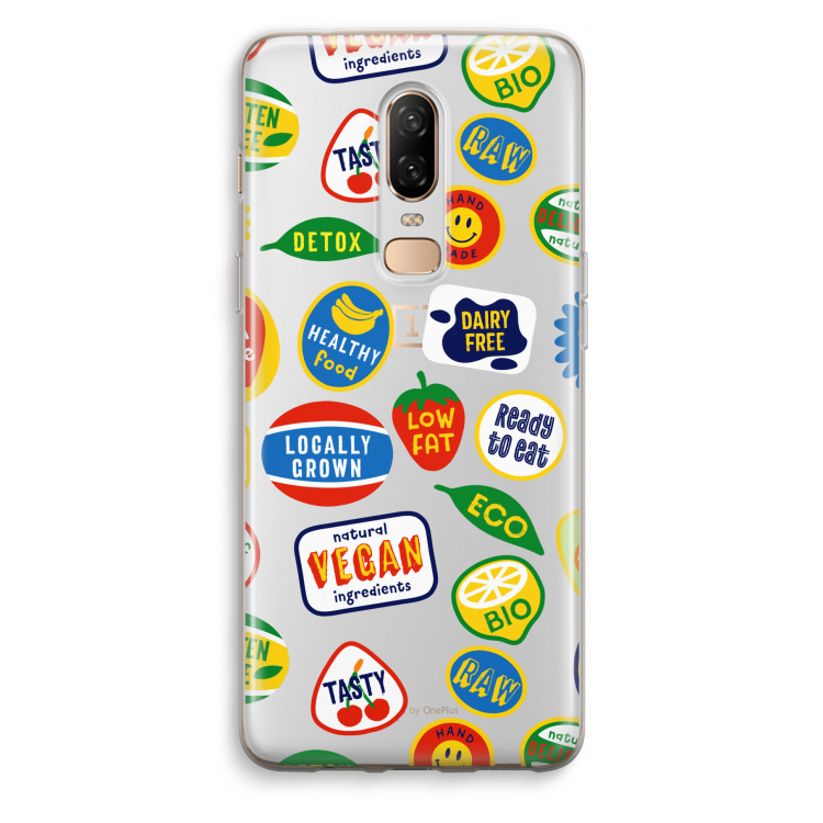 Fruitsticker: OnePlus 6 Transparant Hoesje