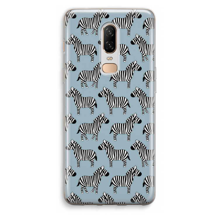 Zebra: OnePlus 6 Transparant Hoesje