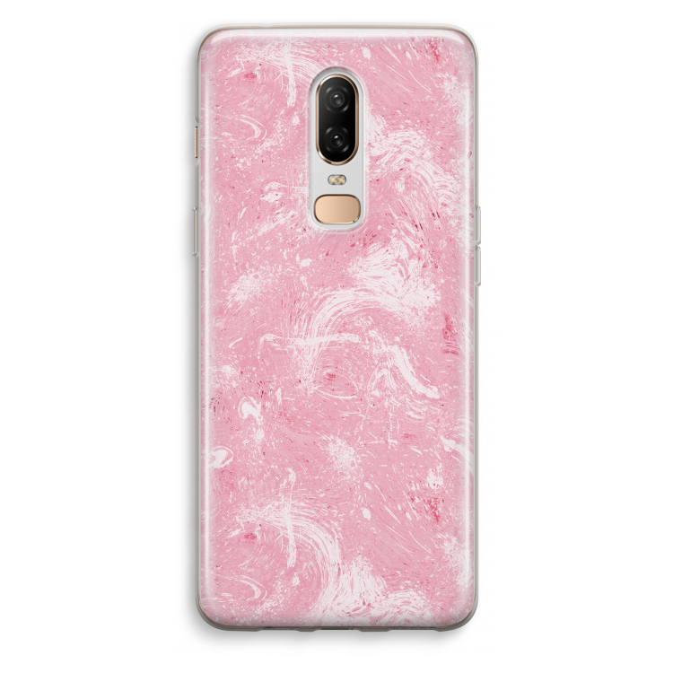 Abstract Painting Pink: OnePlus 6 Transparant Hoesje