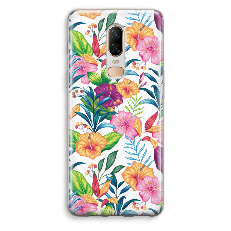 Tropisch 2: OnePlus 6 Transparant Hoesje