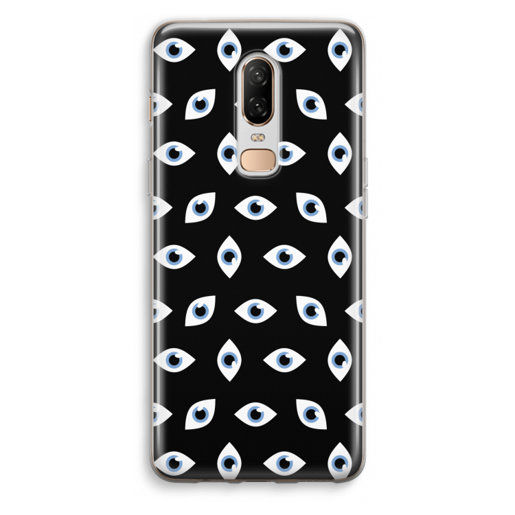Eyes pattern: OnePlus 6 Transparant Hoesje