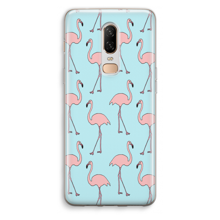 Anything Flamingoes: OnePlus 6 Transparant Hoesje