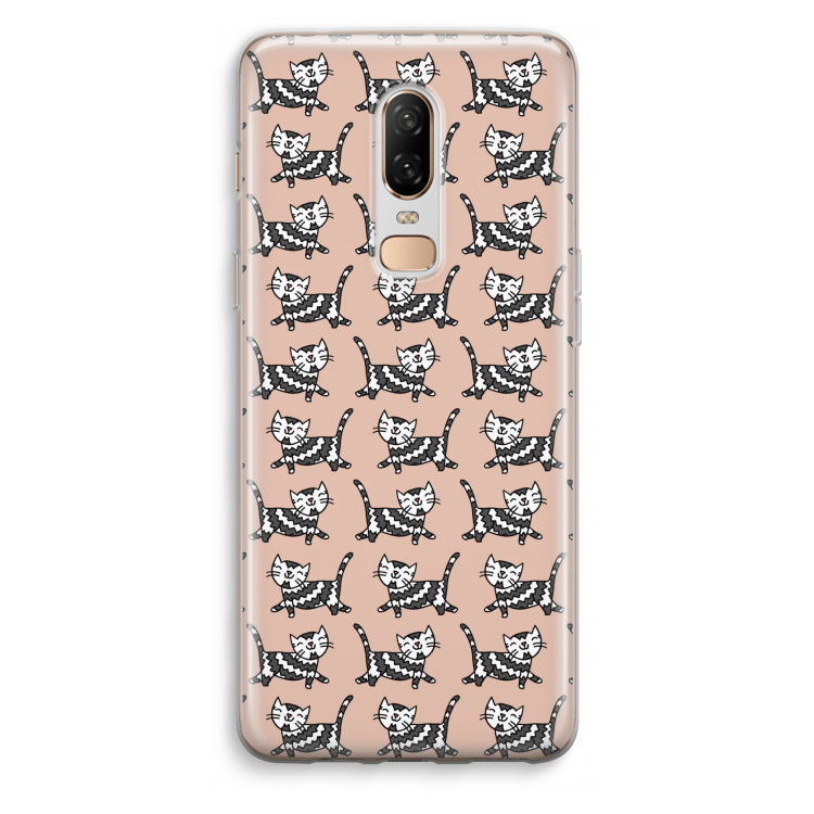 Zwarte poes: OnePlus 6 Transparant Hoesje