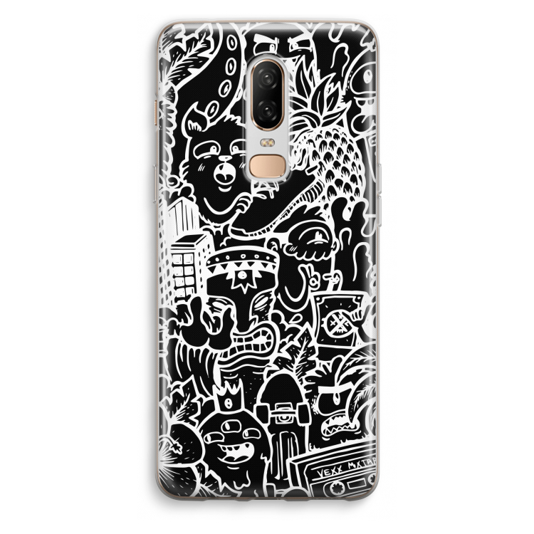 Vexx Black Mixtape: OnePlus 6 Transparant Hoesje