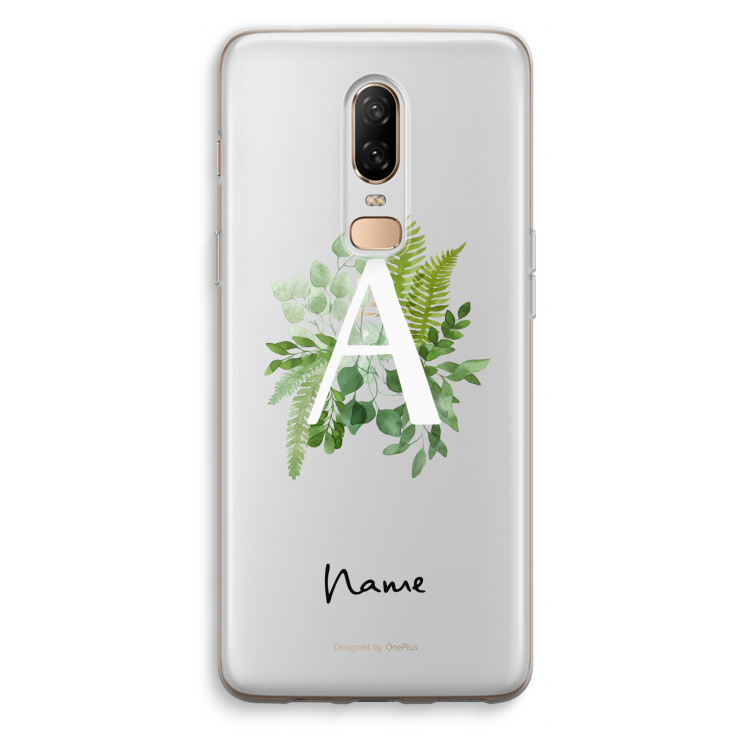 Green Brush: OnePlus 6 Transparant Hoesje