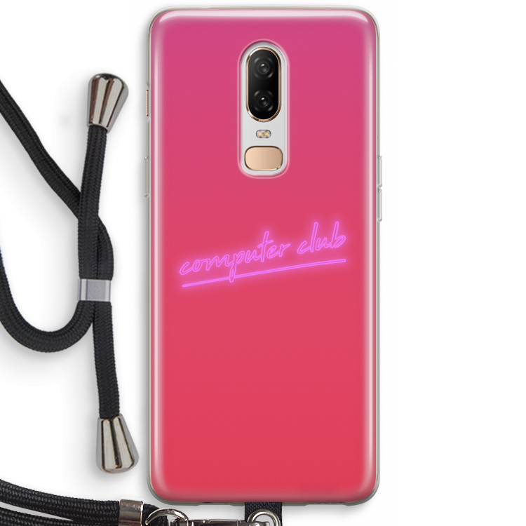 Vice Glow: OnePlus 6 Transparant Hoesje met koord